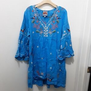 Johnny Was Zoe Easy Tiered Dress Midi Spring Embroidered